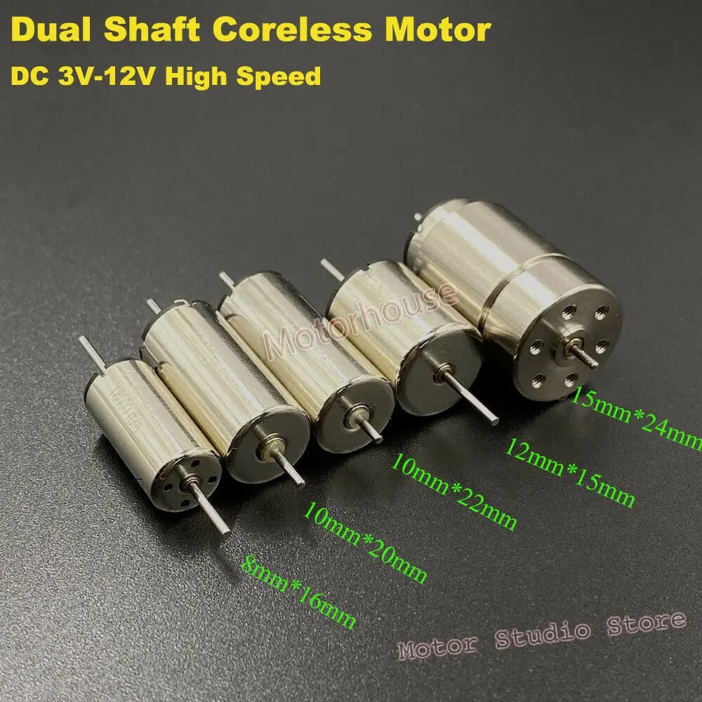 Mini 816 1020 1022 1215 1524 Dual Shaft Coreless Motor DC 6V 9V 12V High Speed Micro Electric Engine DIY RC Rail Train Toy Car