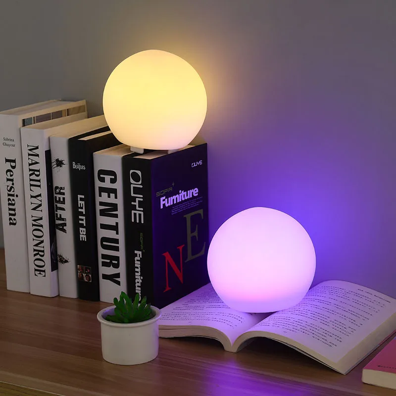 LED bedroom baby feeding and eye protection ambient light, hotel restaurant bar table lamp, colorful decoration, round bedside n