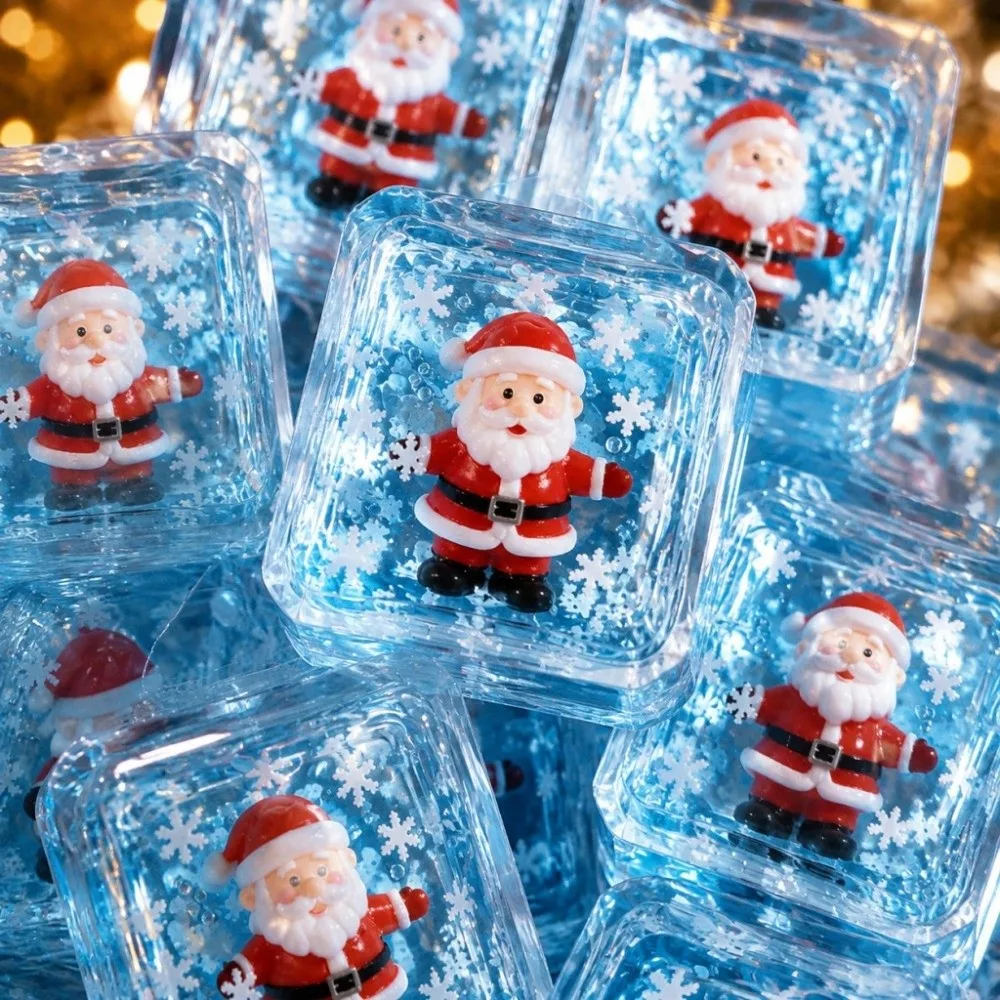 Maltose Texture Christmas Ice Cube Stress Relief Christmas Decor Christmas Squishy Santa Design Christmas Gift Soft Squishy
