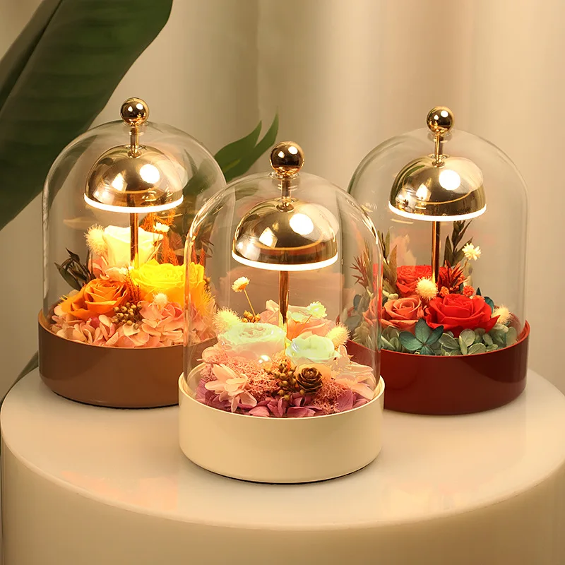 

Rechargeable Flower Table Lamp, Romantic Wind Chime with Touch Dimming for Valentine's Day, Bedroom Decor Gift