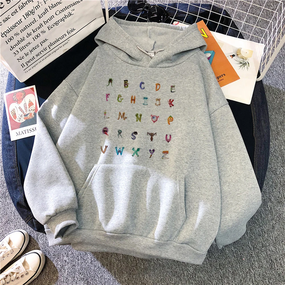 

All for the Alphabet hoodies women streetwear graphic pulls Hood women Korean style sweatshirts