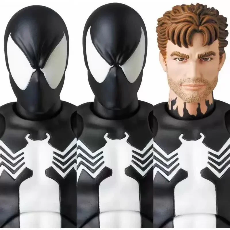 Mafex Black Spider-man Action Figure Pvc Movable Collection 16cm Marvel Toys Maf 147 Venom Spiderman Peter Parker Figurine Model