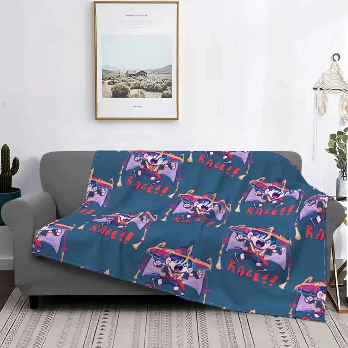 Rage De Scaramouche Genshin Impact Blankets Fleece Textile Decor Multifunction Warm Throw Blankets for Home Couch Bedspreads