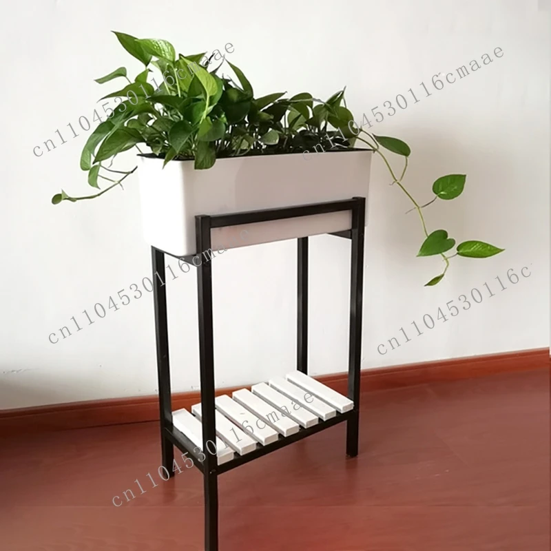 New Rectangular Desktop Home Automatic Water Absorbing Potted Plant Hydroponic Plastic Flowerpot+water Level Indicator