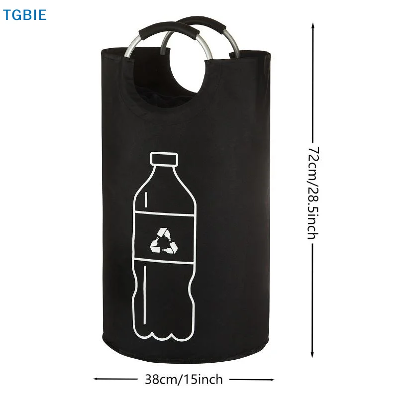 [TL]82L Empty Bottle Storage Basket Folding Kitchen Wastewater Bottle Collector Bag With Aluminum Handle Large Capacity Bin
