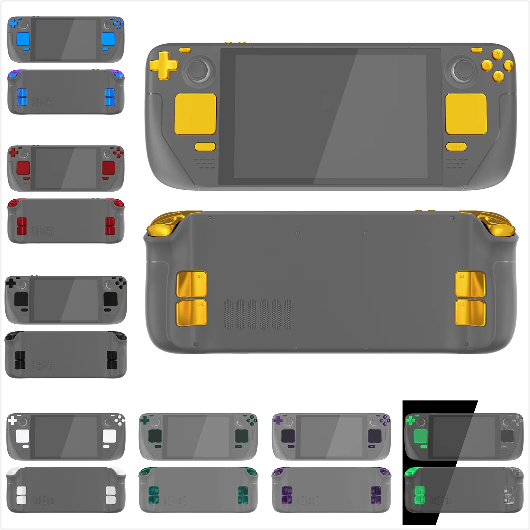 eXtremeRate Replacement Full Set Buttons for Steam Deck LCD, ABXY D-pad Trackpad Bumpers Triggers Buttons & Screwdriver Tools