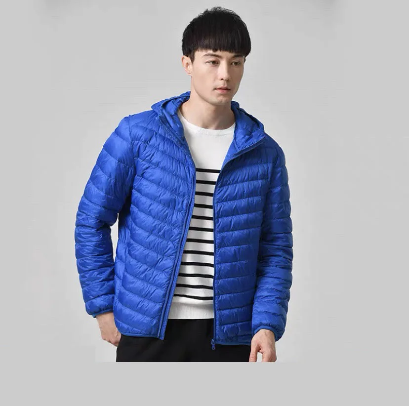 Men All-Season Ultra น้ำหนักเบา Packable Down Jacket ลม Breathable เสื้อโค้ทไซส์ใหญ่7XL Hoodies แจ็คเก็ต