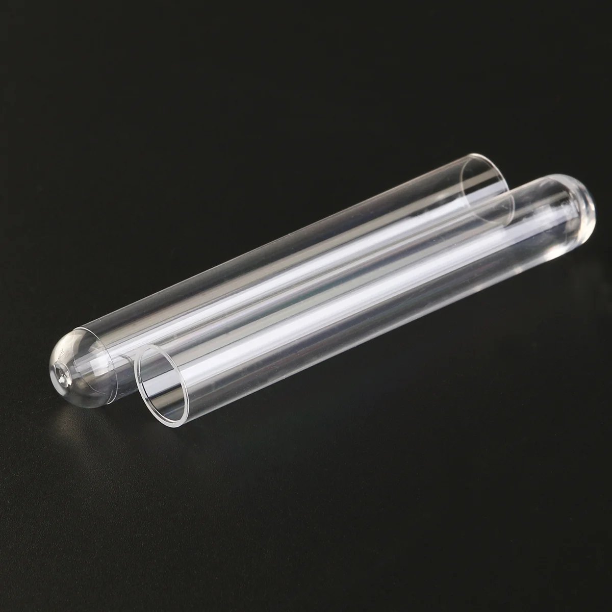 

/ Pack, 12*75MM Plastic Hard Test Tube with Lid, Transparent Laboratory Test Tube with Capsule Sample Bottle Container