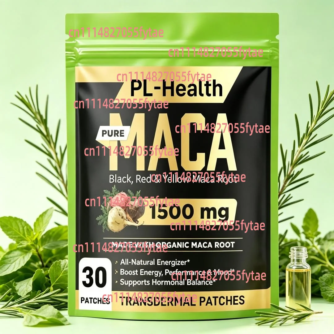 30 Patches Maca Root Transdermal Patches with Black, Red, Yellow Maca Root Supports Energy, Performance & Mood