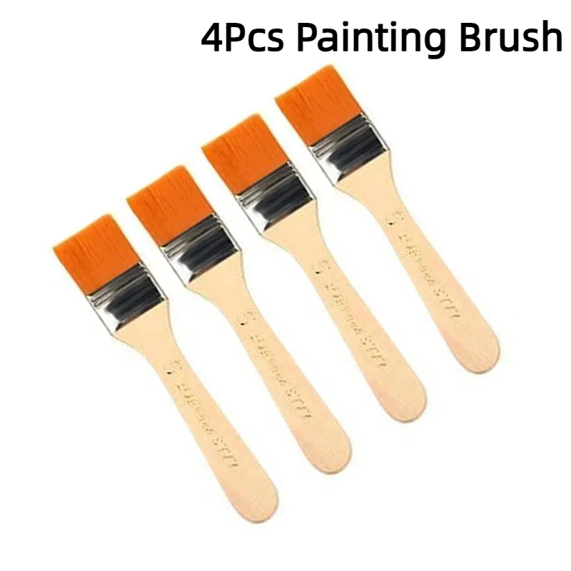 

4Pcs/Set Painting Brush Acrylic Paints Nylon Oil Paint Brush Watercolor Paint Drawing Art Supplies Wood Handles
