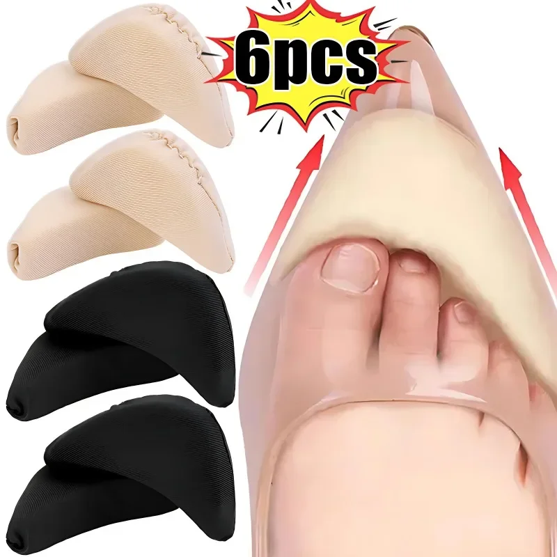 Soft Sponge Toe Cap High Heel Inserts Pain Relief Plug Cushion Toes Protector Filler Shoes Size Adjustment Tool Shoe Accessories