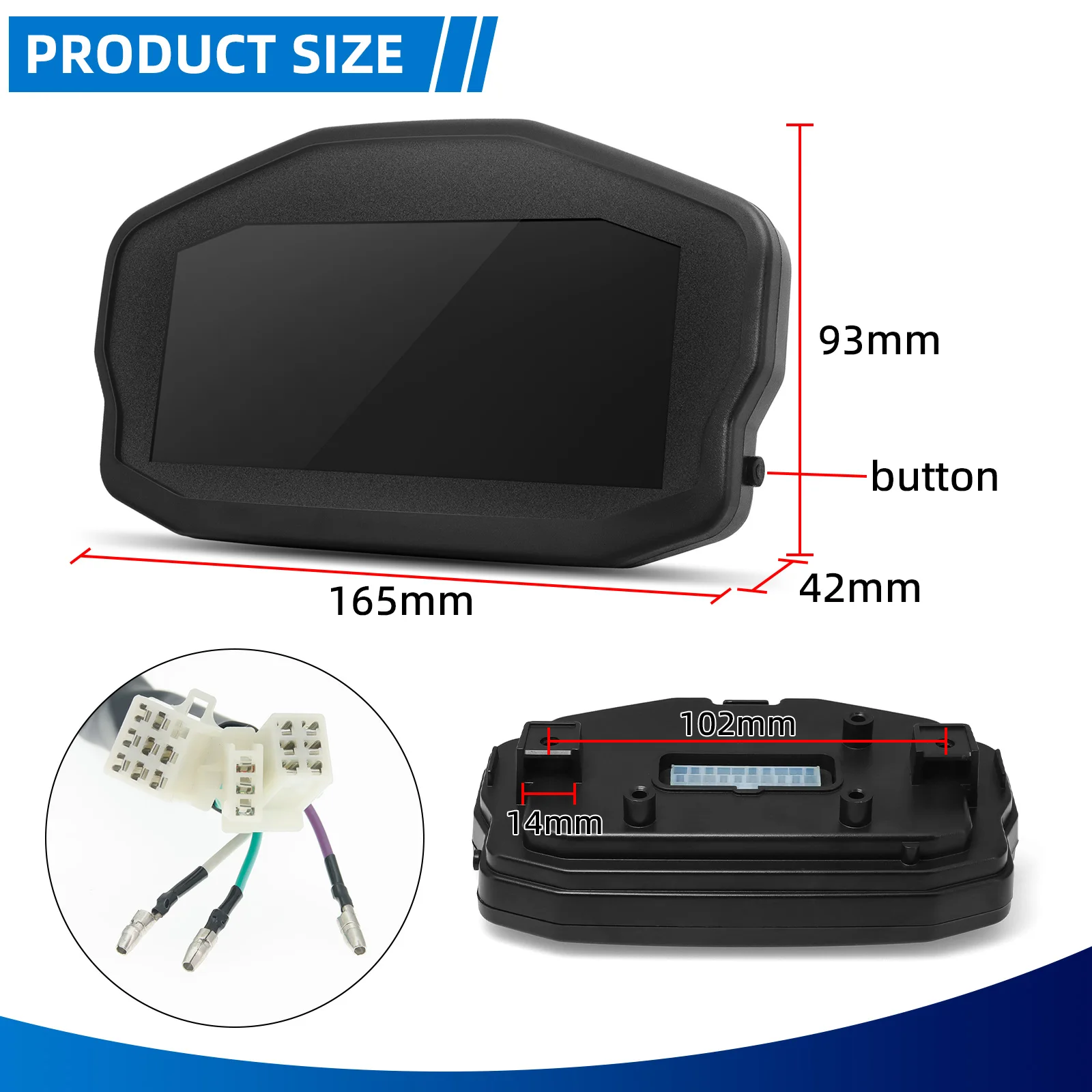 2023 Universal 12v Moto Dashboard TFT Screen Motorcycle Speedometer LCD Instrument Panel Odometer Tachometer for 2/4 Cylinder