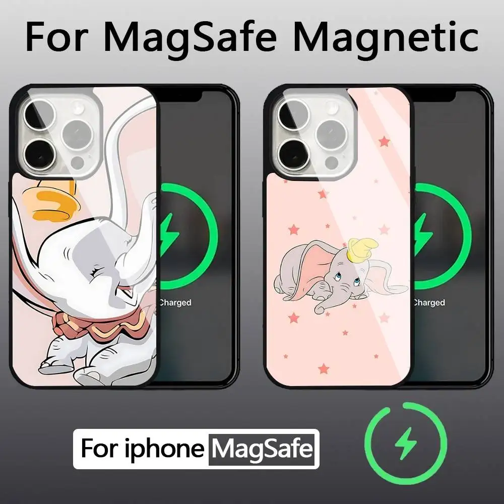 Funda Magnética Inalámbrica con Diseño Clásico de Dumbo para iPhone 11 12 13 14 15 16