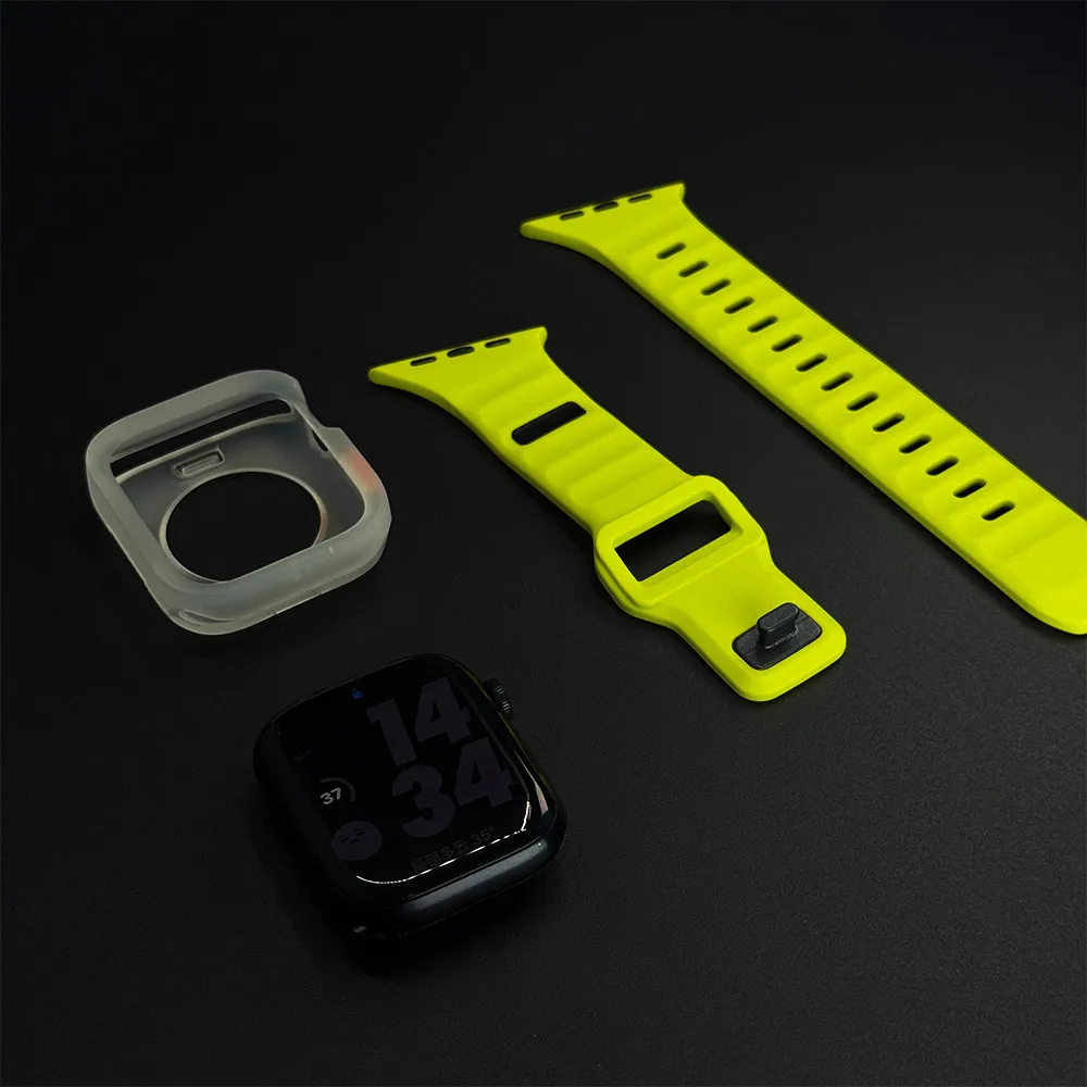 Silicone Case+Strap For Apple Watch Ultra2 49mm 46mm 42mm 40 41 44 45mm For iWatch series11 10 8 9 7 6 SE 5 4 ultra 3