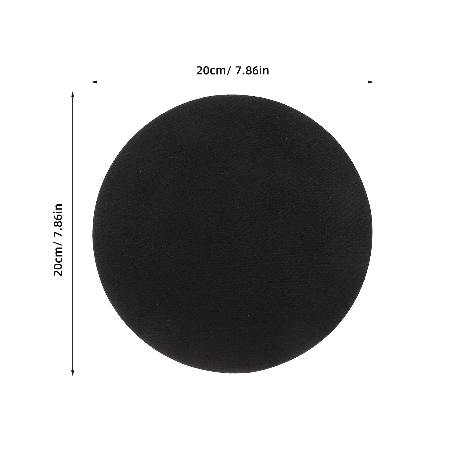 Mouse pad circular 22 cm de diâmetro 3 mm de espessura base de borracha antiderrapante deslizamento suave para laptop de jogos de escritório preto