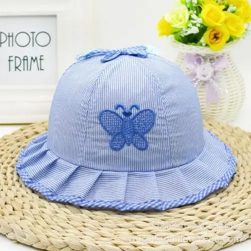 Fashion Top Selling Summer  Style for Girls Baby Cotton Caps Infant Sun Hats Cotton Baby Hats Baby Butterfly Hats DIY