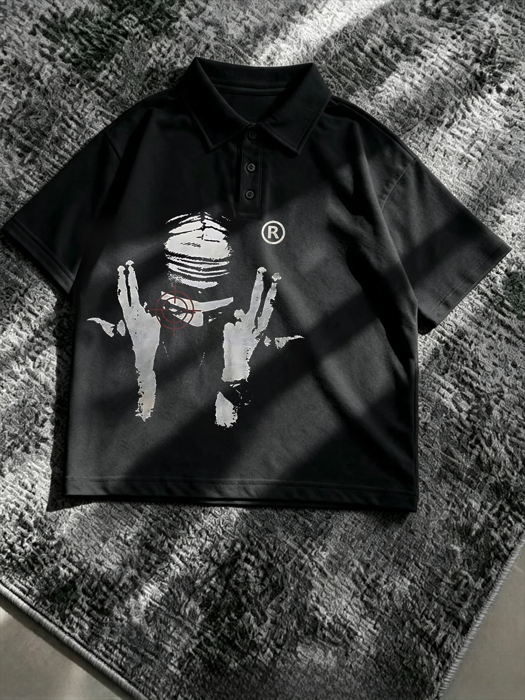 Y2K American Street Style Polo Shirts Men's Golf Shirts Streetwear Tee Loose Letter Punk Gothic Vintage Punk Hip Hop T Shirt Top