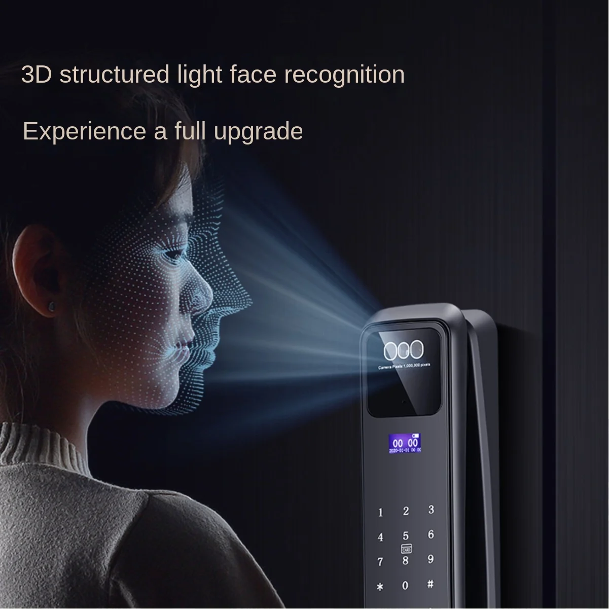 High-End Smart Lock Wood Door Aluminum Alloy Fingerprint Password Automatic Face Recognition WiFi Connectivity Cloud Tuya App