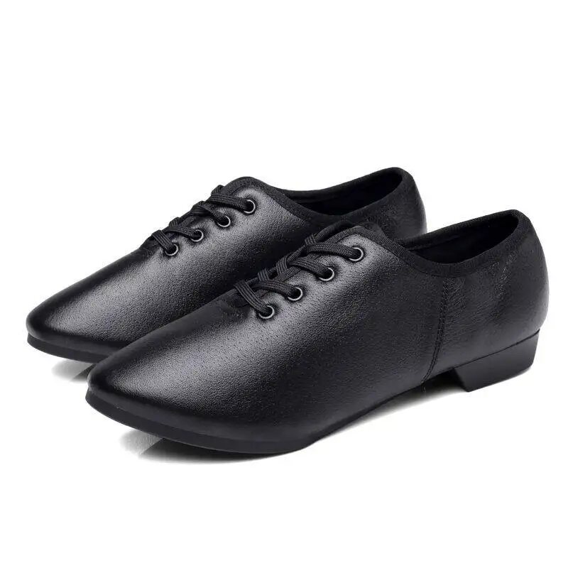 Women Pigskin Breathable Latin Jazz Dance Shoes Low Heel Rubber Sole Salsa Ballroom Sneaker Training Practice Dancing Footwear