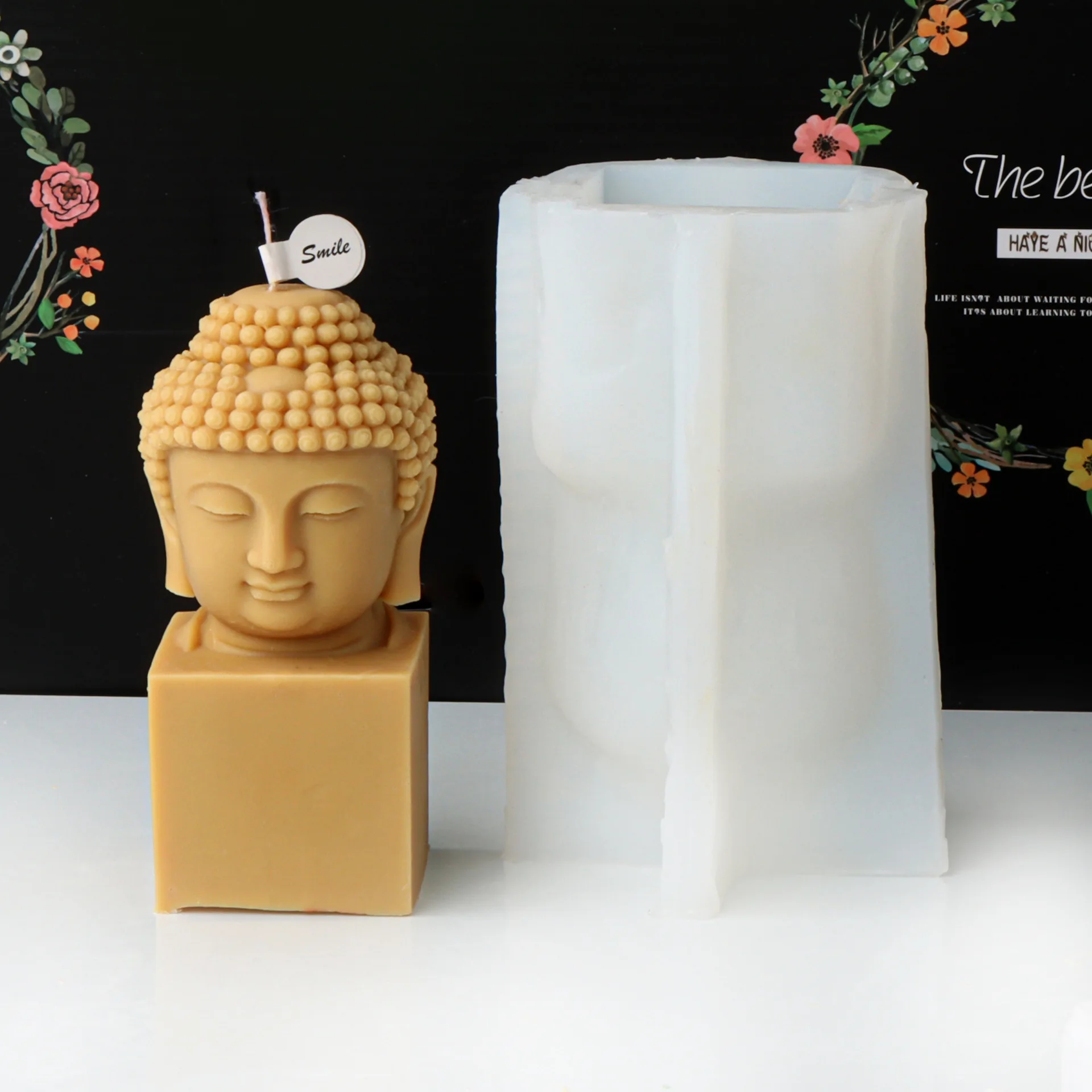 Buddha Head Silicone Mold for Handmade Candle Plaster Soap Epoxy Resin Chocolate Decoration Gypsum Ice DIY Baking Mould