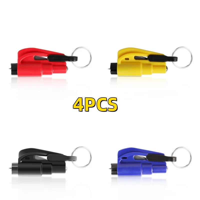 1/2/3/4PCS Emergency Keychain Car,2-in-1 Seatbelt Cutter and Window Breaker Vehicle-Mounted Multifunctional Safety Hammer