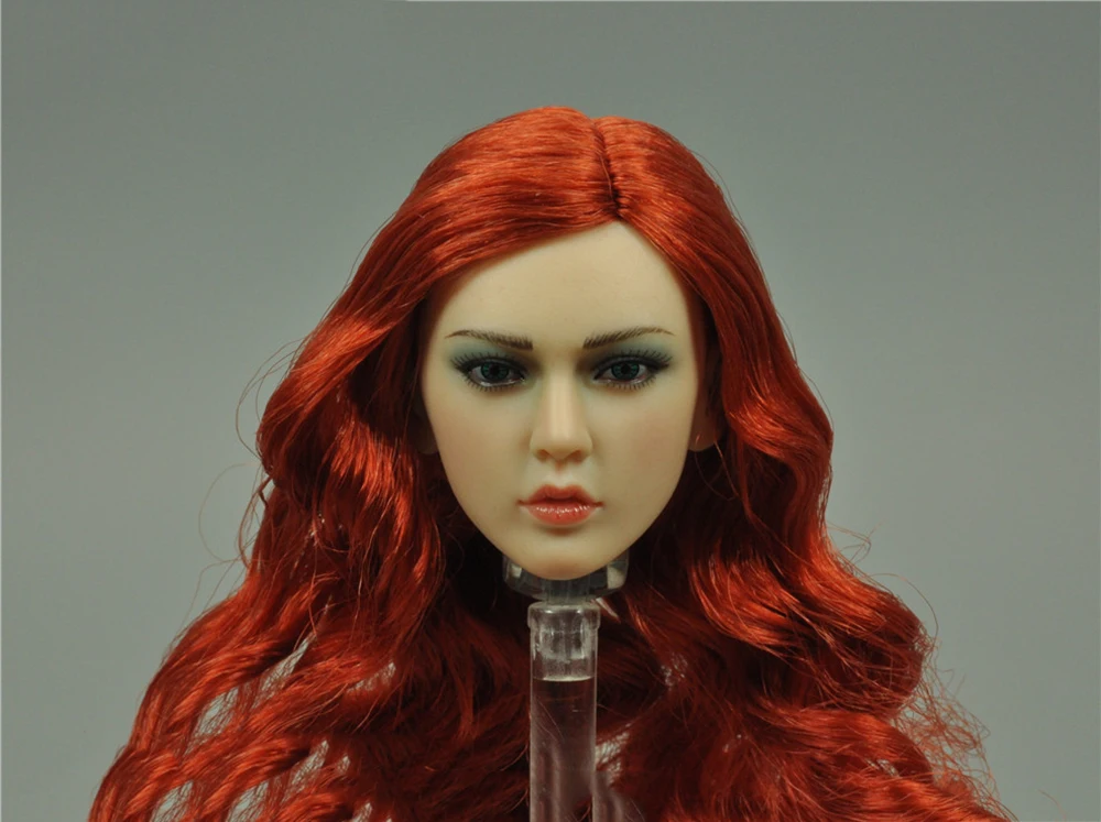 TBLeague 1/6 PLLB2020-S42 Pale Color Beauty Red Long Hair Vivid Head Sculpture For 12inch Action Figures Collection