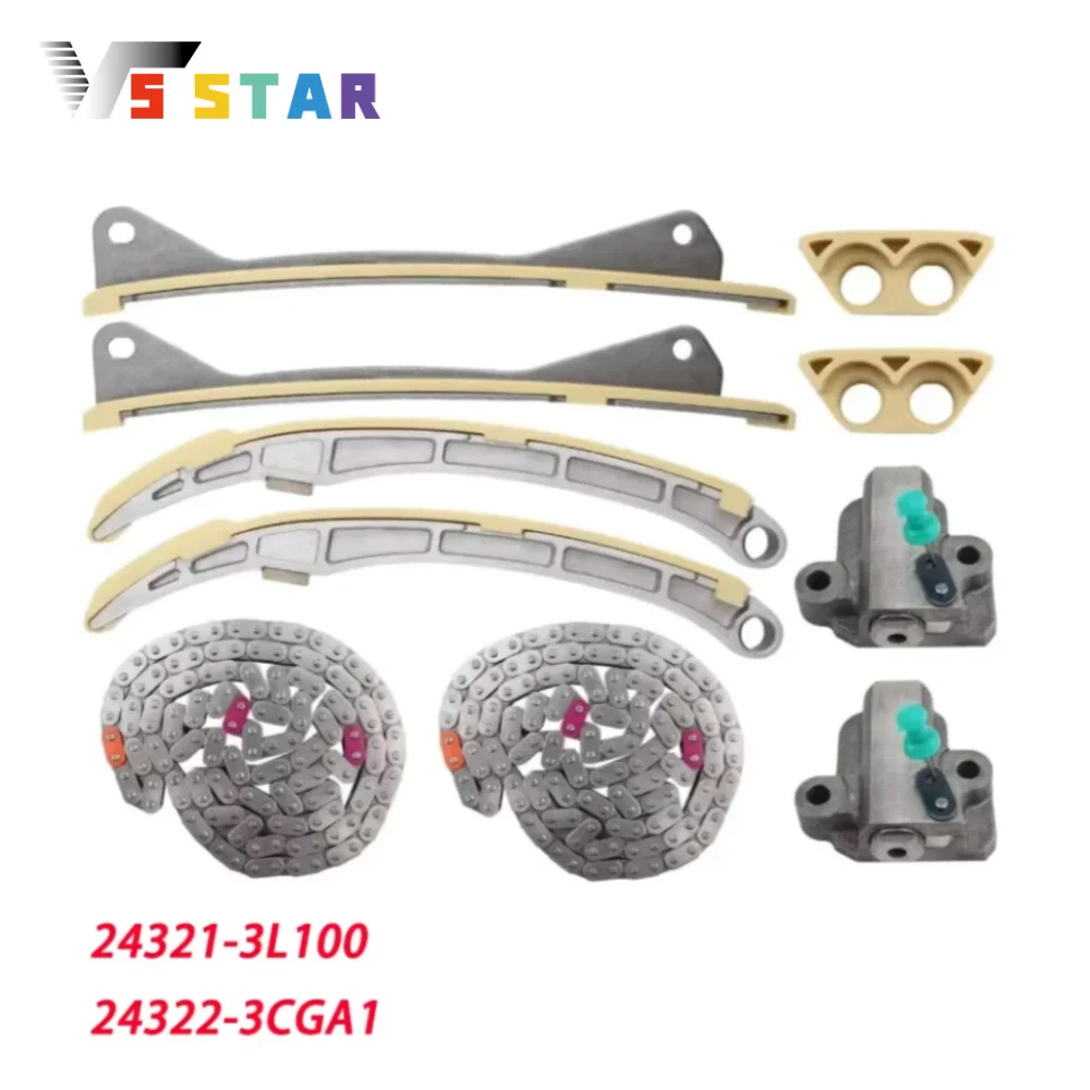 

Комплект цепи ГРМ 24810-3CGA2 24560-3CGA1 24321-3L100 24322-3CGA1 для Genesis G80 Sedan 3.8L 2017-2019 гг., K900 3.3L и 3.8L 2015-2020 гг.