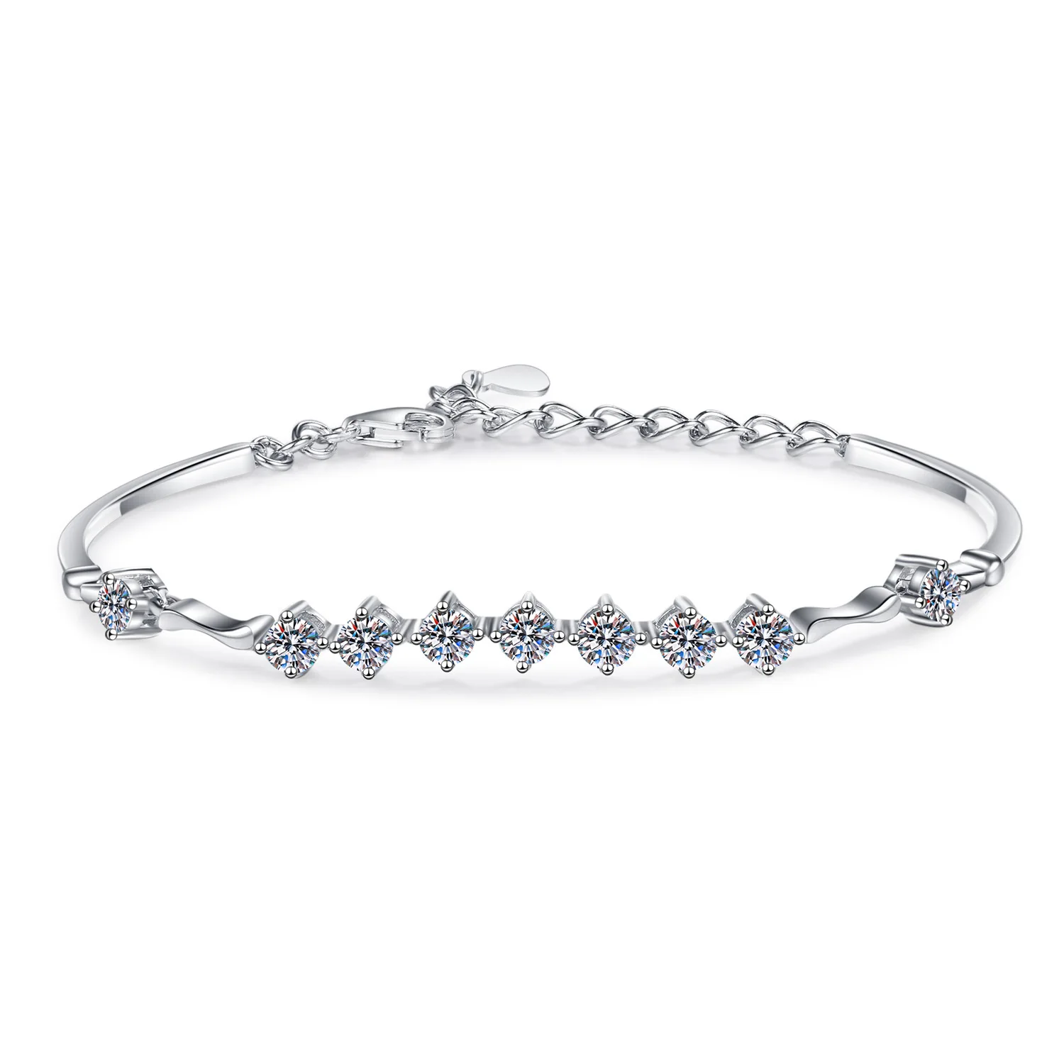 Butterflykiss D Color Moissanite Bracelet For Women Full Diamond 925 Sterling Silver With White Gold Plated Jewelry Party Gift