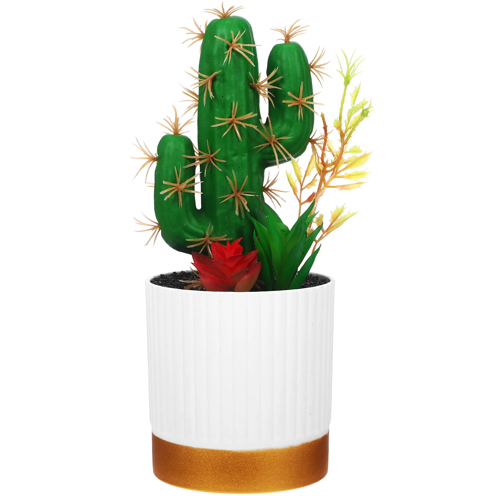 

Artificial Cactus Plants Fake Succulent Potted Decoration Realistic Texture Lifelike Compact SpaceSaving Green UserFriendly