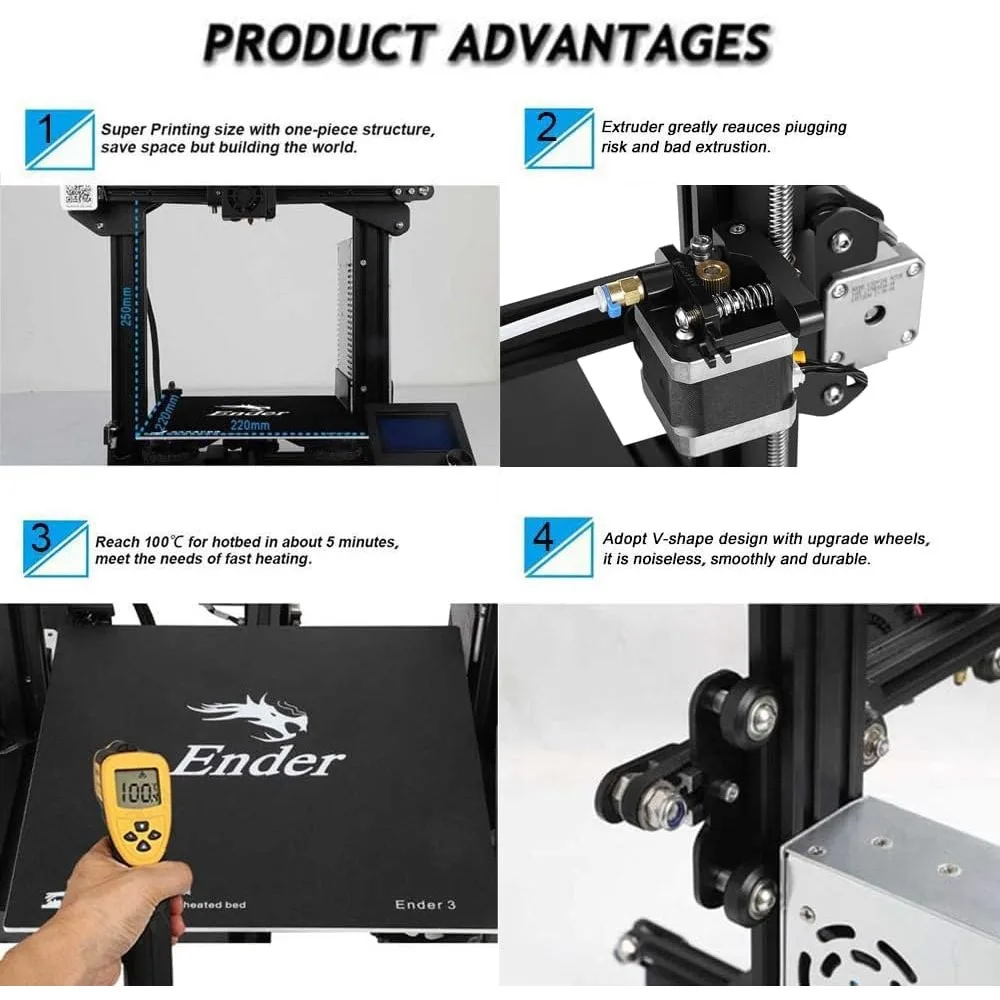 Totalmente Open Source Impressora 3D Com Função De Impressão Retomada, Impressoras 3D DIY, Tamanho De Impressão 8,66x8,66x9,84"