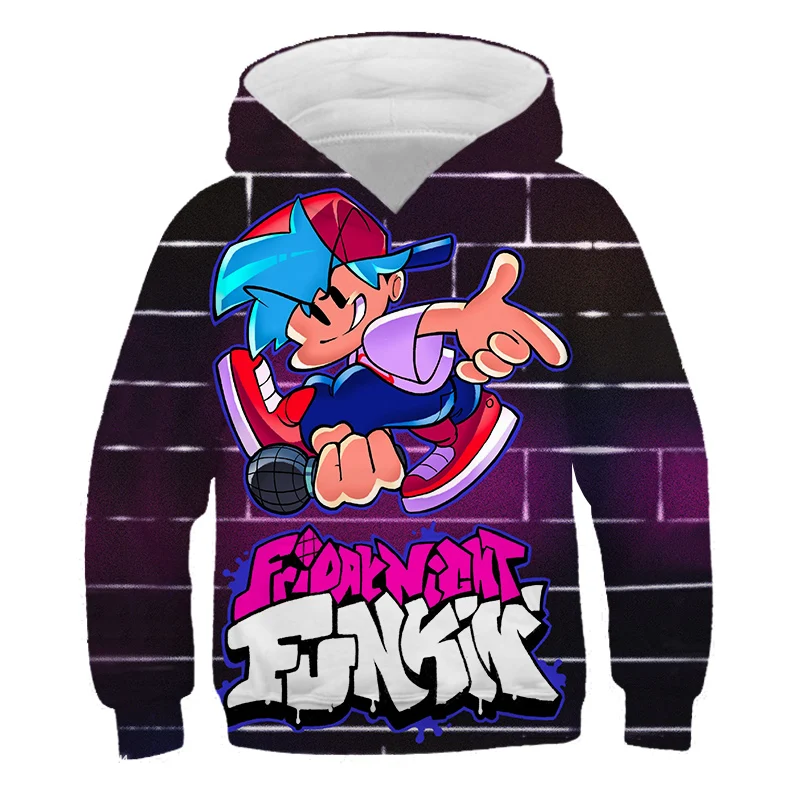 Anime Game Friday Night Funkin Hoodies 3D Print Sweatshirts Boys Girls Hooded Pullovers Fashion Cartoon Kids Tracksuits Clothing
