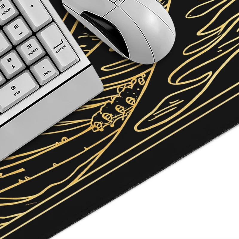 Mouse Pad Black Gold Vintage Ocean Waves Gamer XL Home Mousepad XXL Desk Mats Carpet Office Laptop Table Mat Desktop Mouse Pad