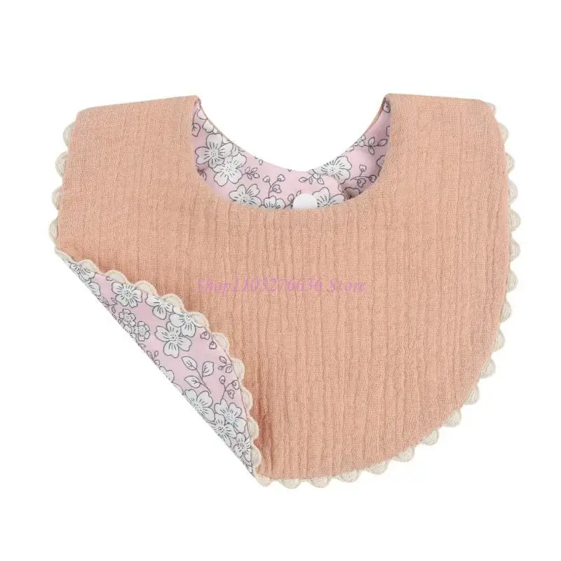 

R6FD Cotton Baby Print Bibs Double Side Infant Bib Newborn Burp Cloths Bandana Scarf for Kids Boy Girls Feeding Saliva Towel