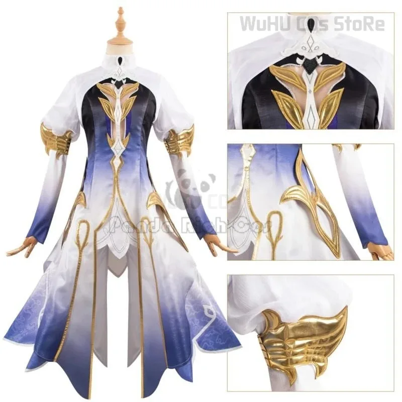 Focalors disfraz juego Genshin Impact Fontaine Dios de la justicia Furina peluca Cosplay conjunto completo mujeres trajes de Halloween; 3, k8't,