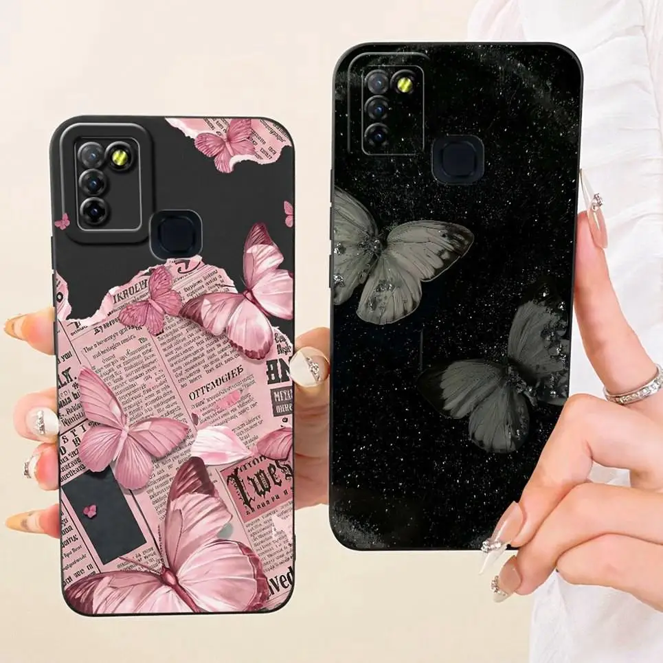 Daisy Bow Pattern Butterfly Flower Cherry Back Cover For Infinix Hot 10 Lite Phone Case Soft Silicone Casing On Infinix Smart 5 - view 4