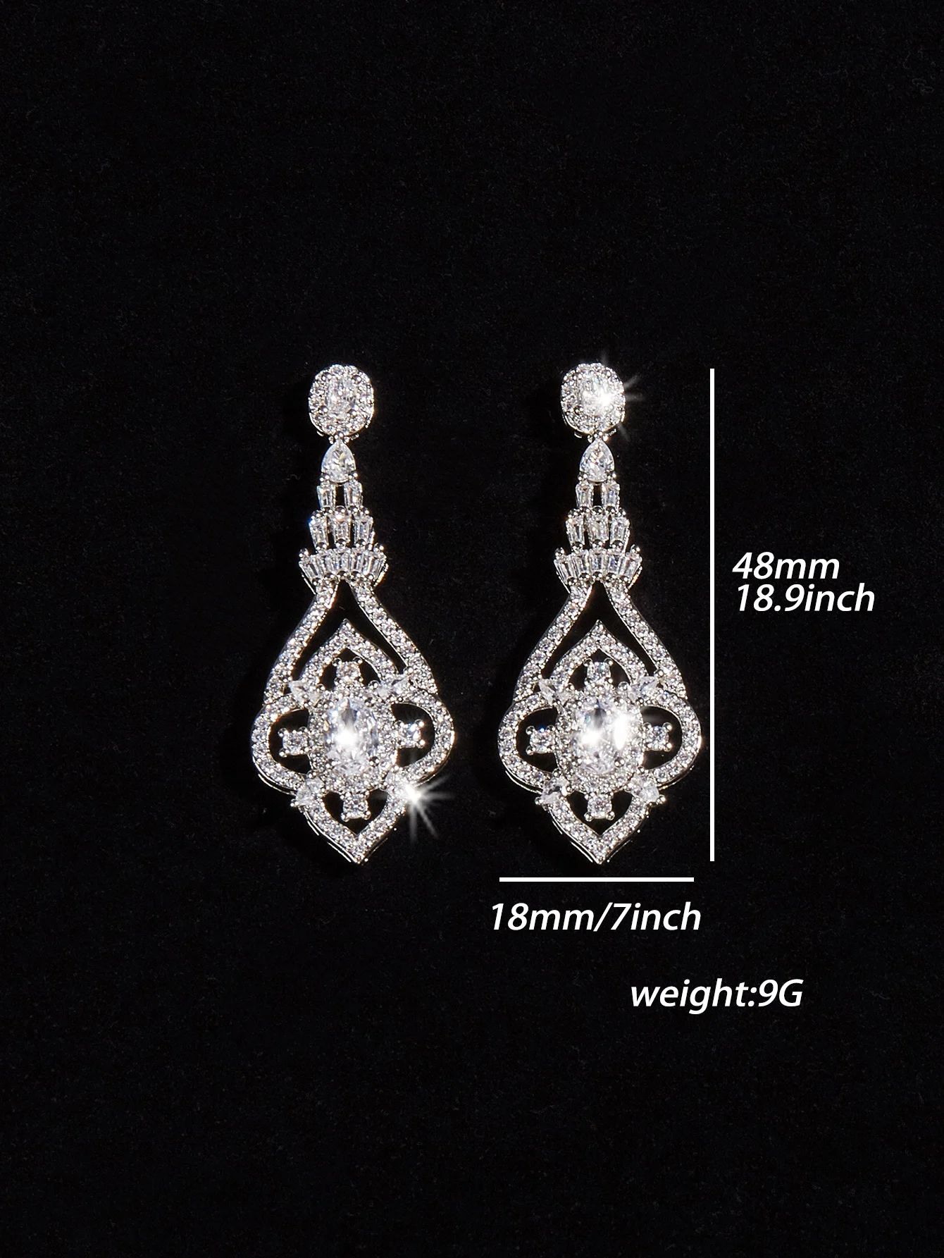 Fashion Cubic Zirconia Leaf Gangle Earrings for Women Vintage White Chandelier Bridal Wedding Party Jewelry Earrings