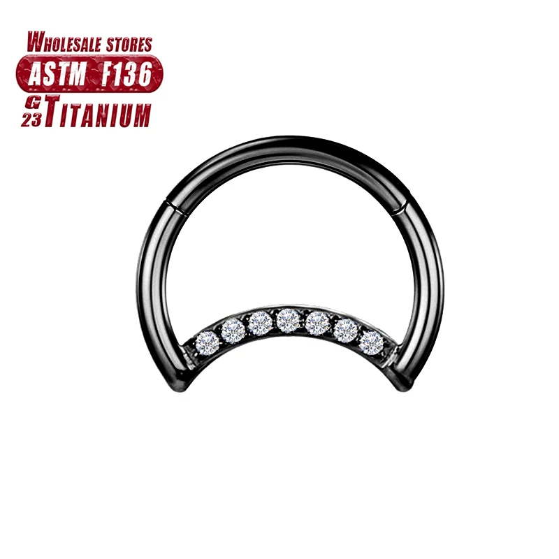 F136 Titan Piercing Schwarzer Nasenring Implantatqualität Scharnier Seamles Ohrring Clicker Knorpel Septum Daith Tragus Schmuck Geschenk – Detail 38