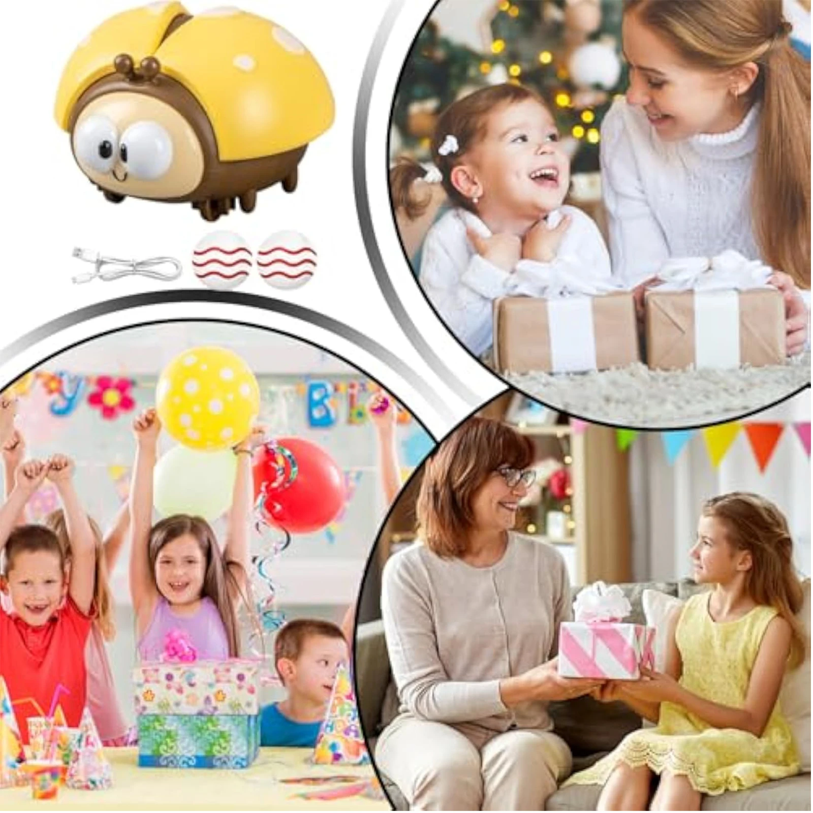 Ladybug Floating Ball USB Rechargeable Electric Toys Interactive Learning Toy for Classroom Tutoring Preschool Kindergarten