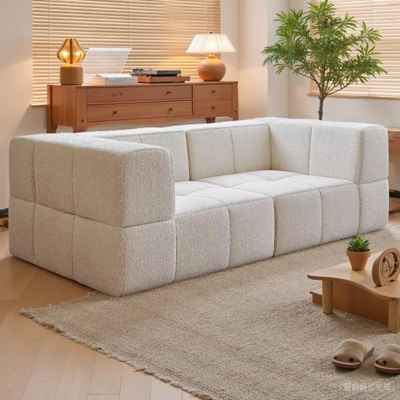 High-end Light Luxury Double Sofa One-piece Molding Boneless Compression Roll Package Small Apartment Fabric Sofa