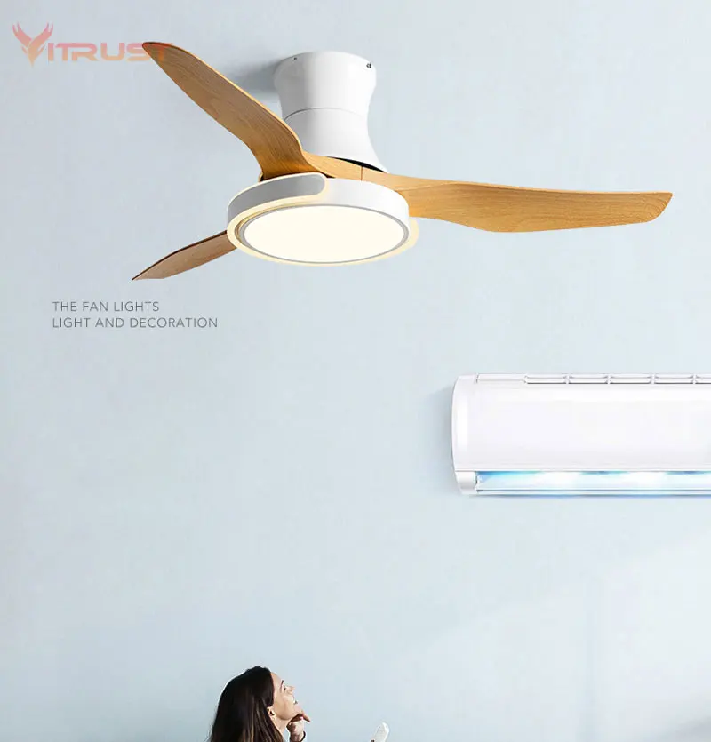 

Nordic Reversiable Strong Wind Ceiling Fan Modern Creative Hang Fan with LED Light and Remote Control Support 110-240V input