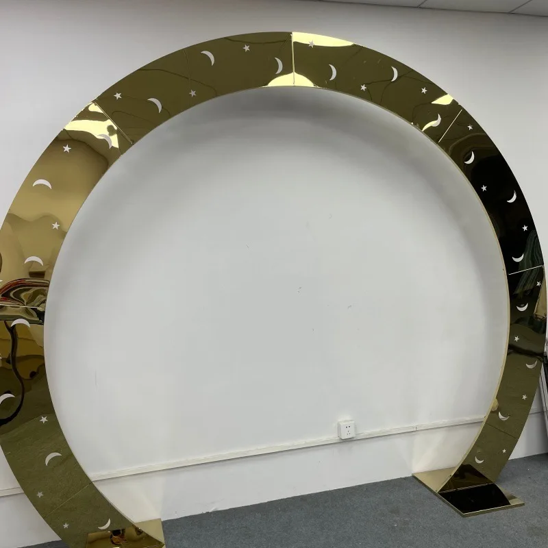 

Круглый свадебный фон из нержавеющей стали, подставка для цветов, кольцо для дня рождения, уличный воздушный шар, фоновое украшение