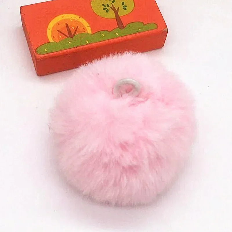 8cm Faux Rex Rabbit Fur Pompom Balls DIY Hairball Fur Pom Pom Balls With Rubber Band Handmade Knit Clothing Hat Accessories