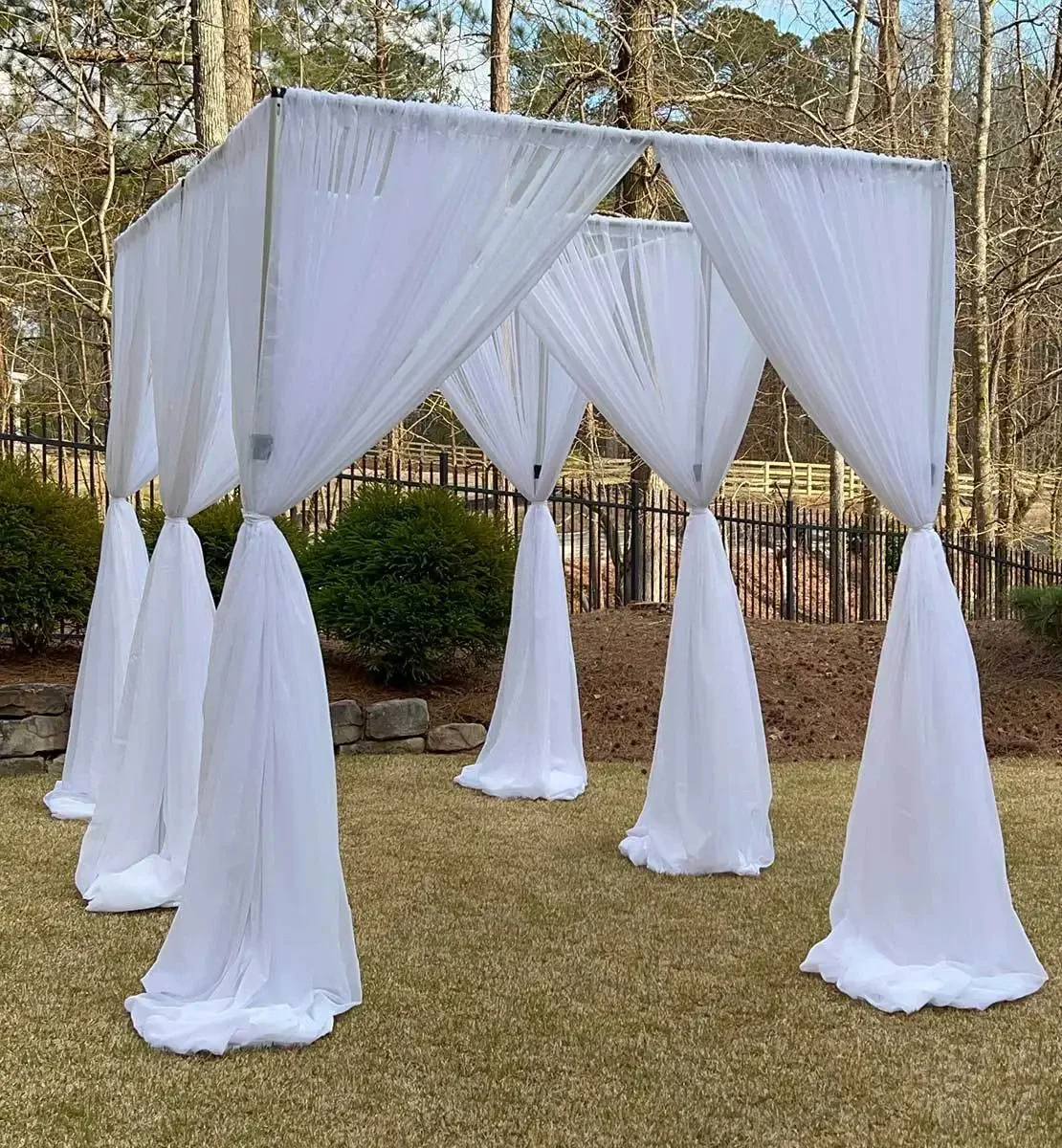 EternityFrames0 Verstellbarer Metall-Vierfachständer für Hochzeitszelt, Hochleistungs-Chuppah-Hochzeits-Hintergrundrahmen für Event-Fotobox – Detail 5