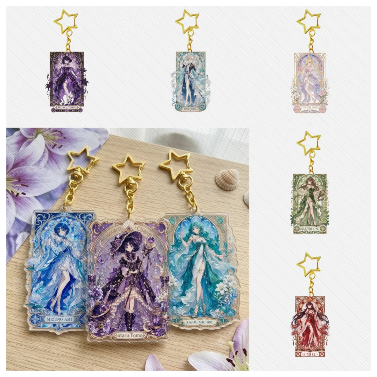 Anime Sailor Moon Acrylic 6cm Keychain Decoration Desk Figure Display Fan Gift Goods Birthday Collection