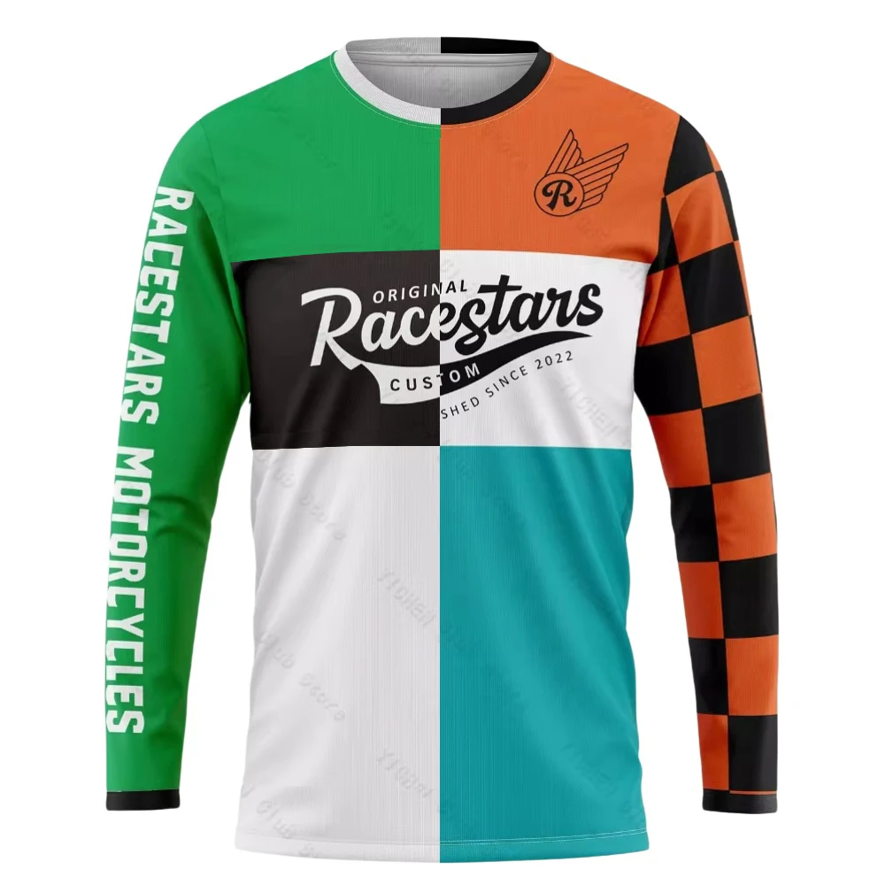 Latest Motocross Downhill MTB Men Cycling Jersey MX Long Sleeve Mountain Bike T-Shirt Quick-Drying Sports Men and Women T-Shirt
