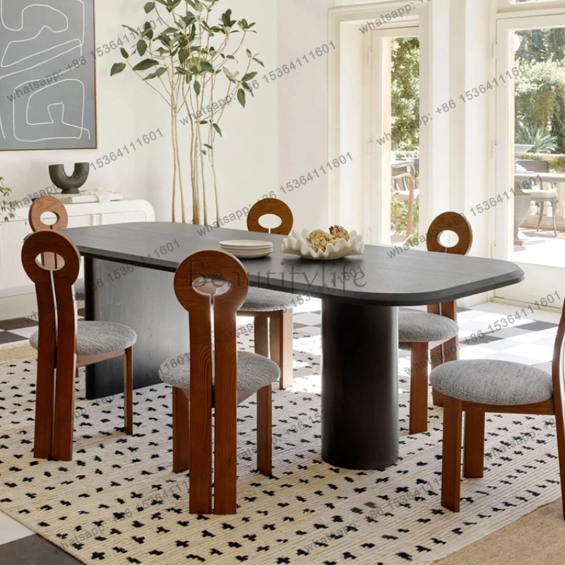 

Unique Modern Dining Table Black Luxury Design Lounges Restaurant Dining Table Nordic Wooden Mesas De Comedor Furniture Home
