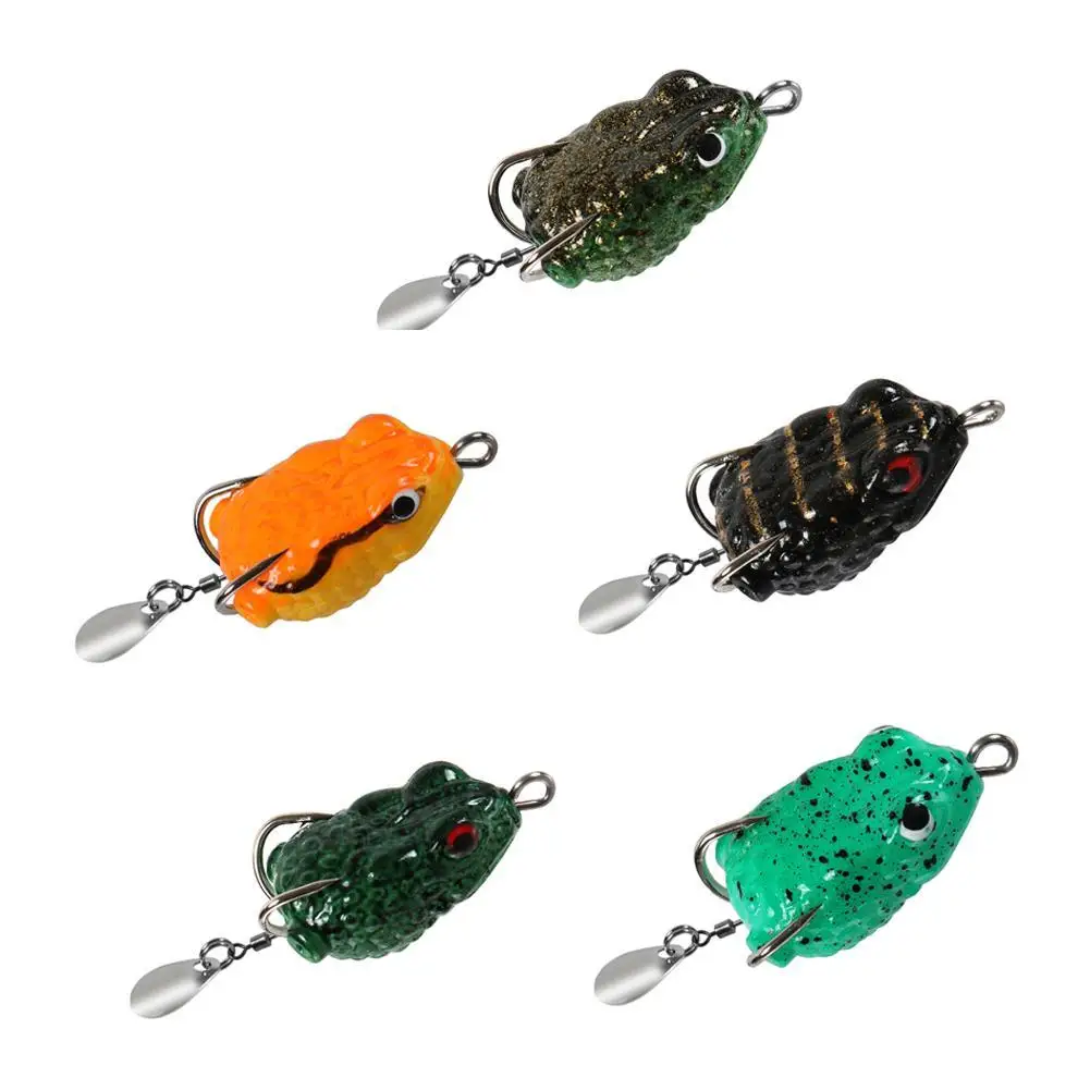 

1pcs Fishing Frog Lure with Hooks Simulation Soft Fake Bait Black Fish Lure Artificial Lifelike Frog Bait Fishing Tools