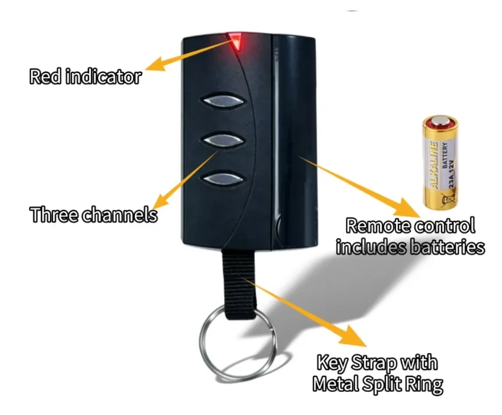 Compatible With PUJOL VARIO 433.92MHz Black Garage / Gate Remote Control Only For PUJOL VARIO 433MHz Command Transmitter