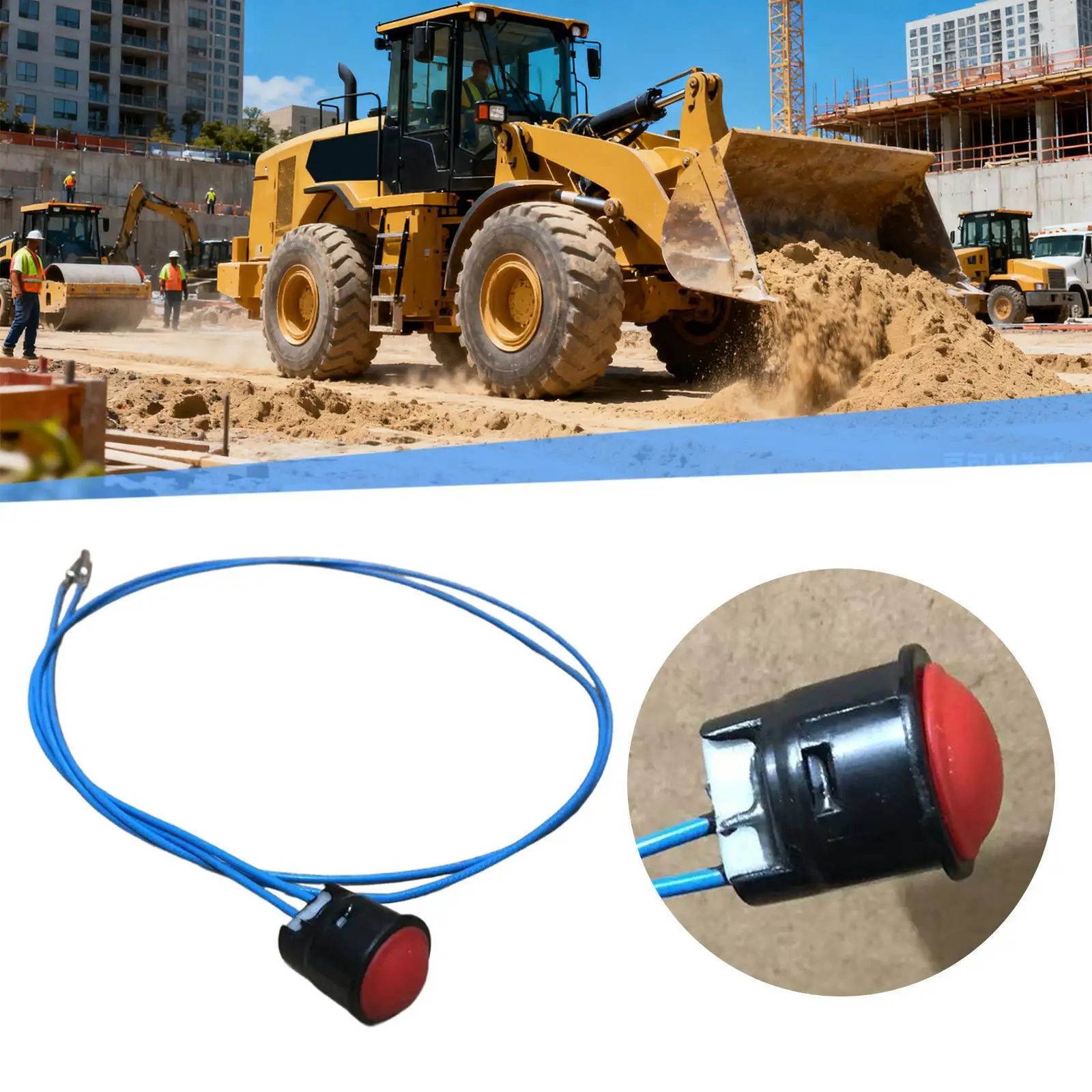 Joystick Push Button for Excavators, Replacement Push Button Switch, Heavy-duty Loader Handle Part for The Garage