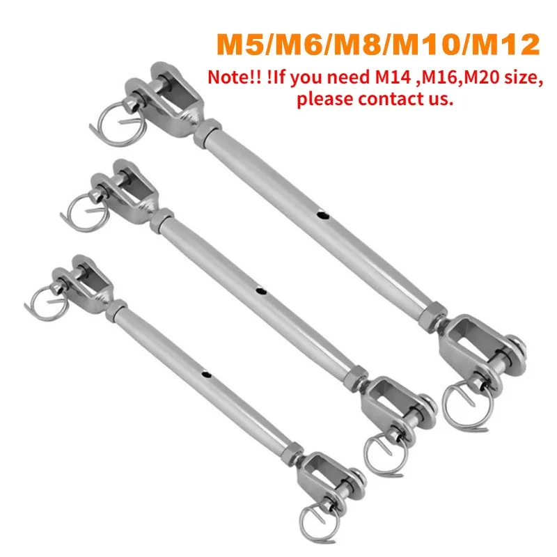 For Boat Yacht Closed Jaw Turnbuckle Bolts M5 M6 M8 M10 M12 Bolts Stainless Steel Rigging Screw Closed Body Jaw Turnbuckle Bolts